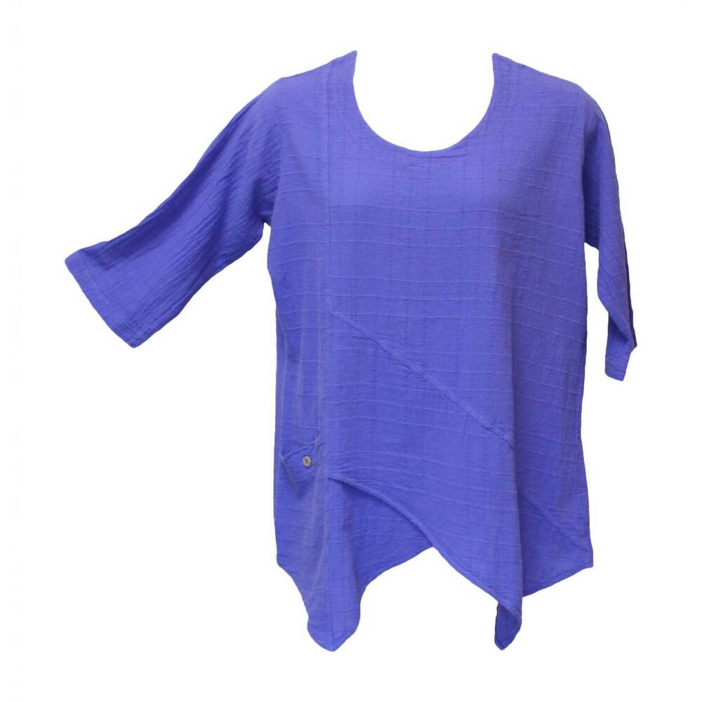 NEW EZZE WEAR dotty gauze cotton ginger tunic top in orchid
